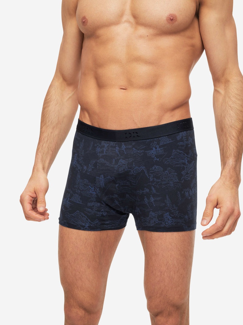 Men's Boxer Briefs Tolie 7 Pima Cotton Stretch Navy - 2