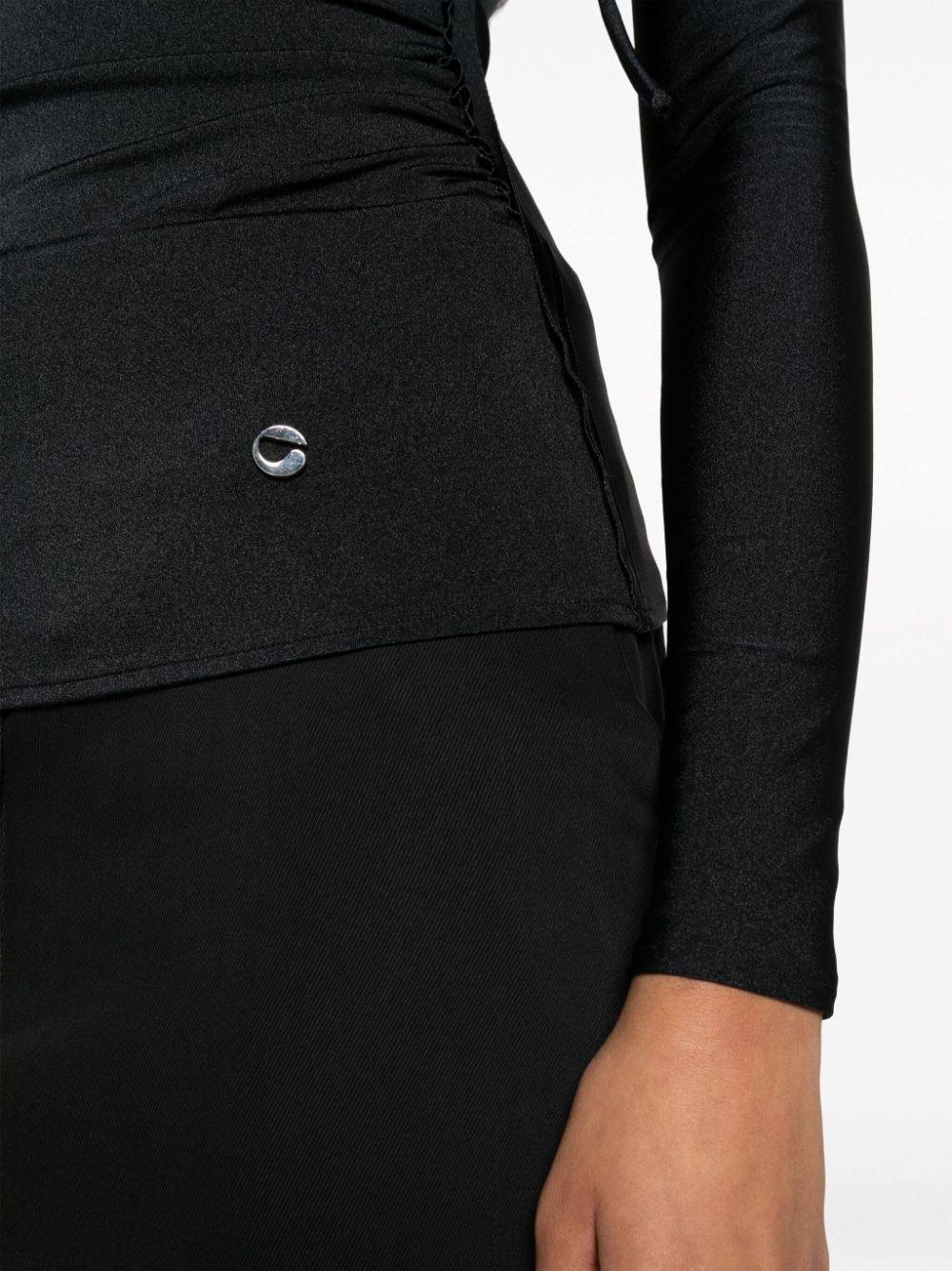 logo-plaque cut-out long-sleeve top - 5