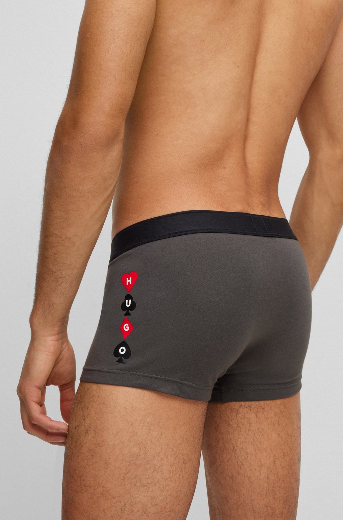 STRETCH-COTTON TRUNKS WITH PLAYING-CARD LOGO - 5