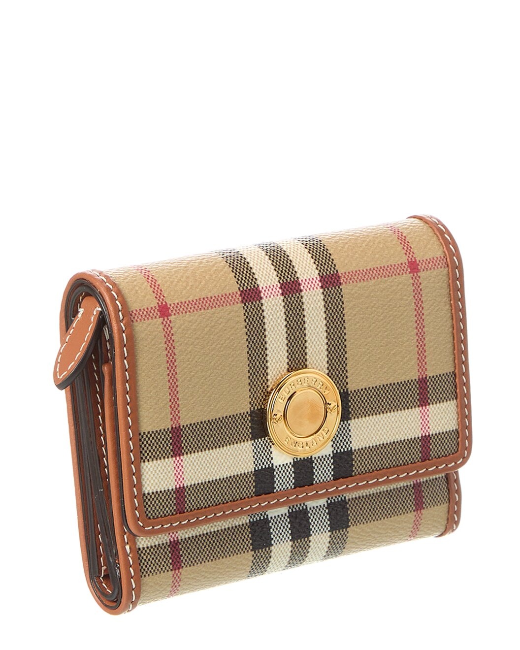 Burberry Check E-Canvas & Leather French Wallet - 3