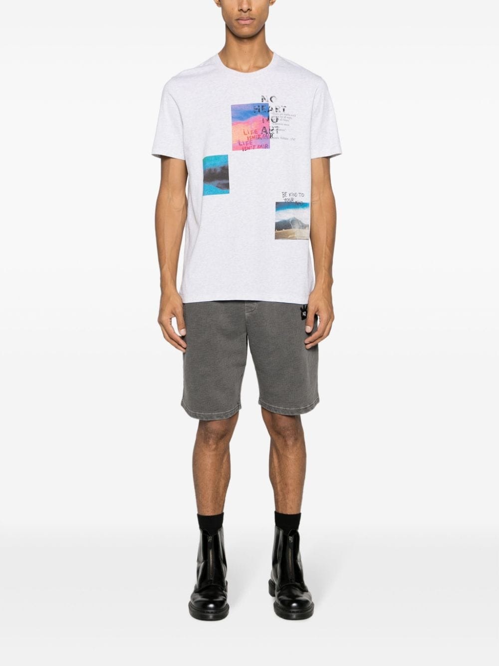 graphic-print mÃ©lange-effect T-shirt - 2