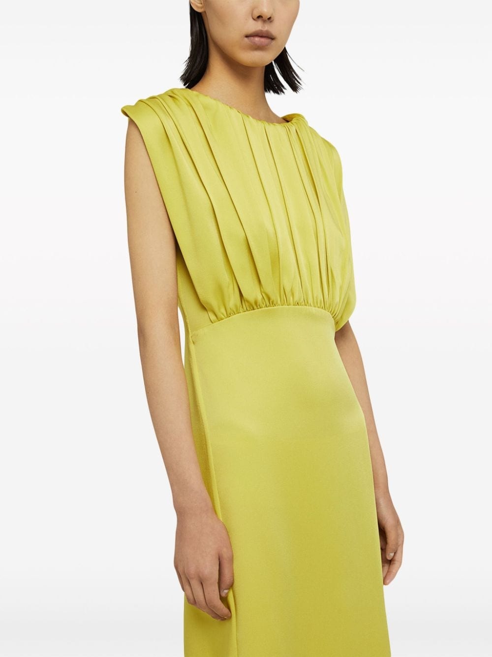 gathered sleeveless midi dress - 3