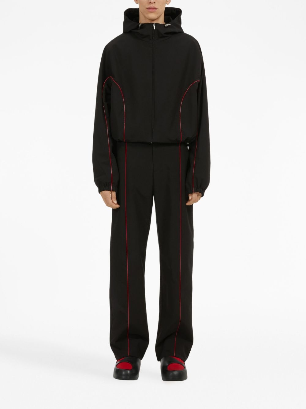 contrasting-trim cotton track pants - 2