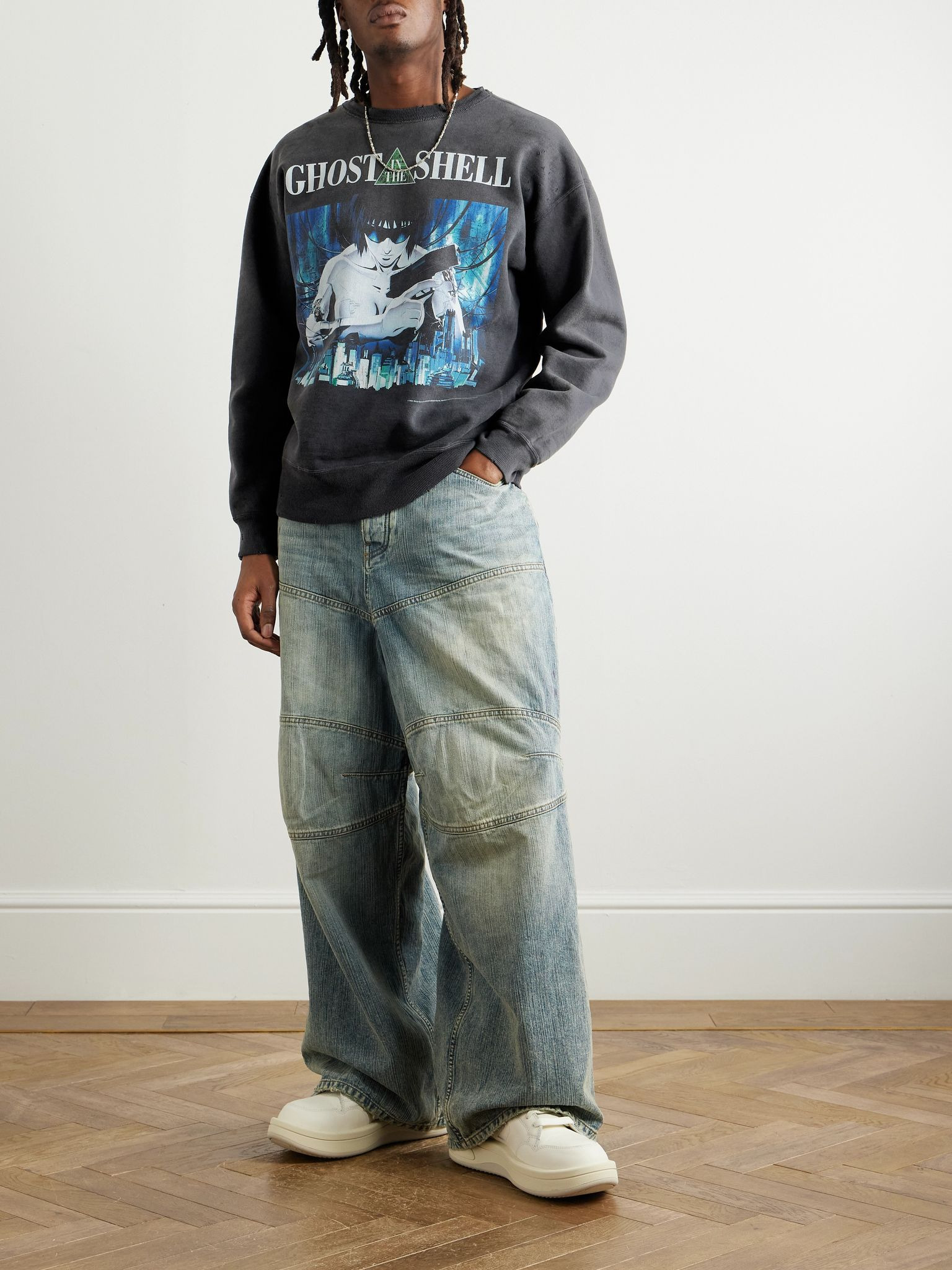 + Ghost in the Shell Printed Cotton-Jersey Sweatshirt Black - 2