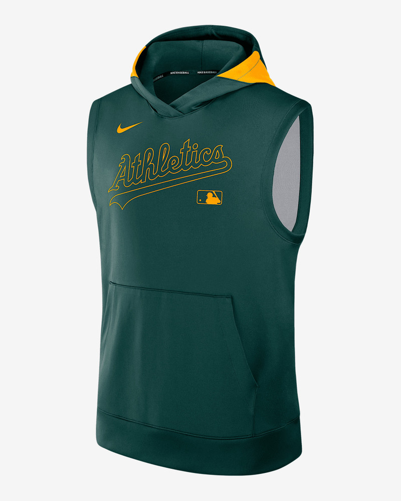 Athletics Authentic Collection Men’s Nike Dri-FIT MLB Sleeveless Pullover Hoodie 1
