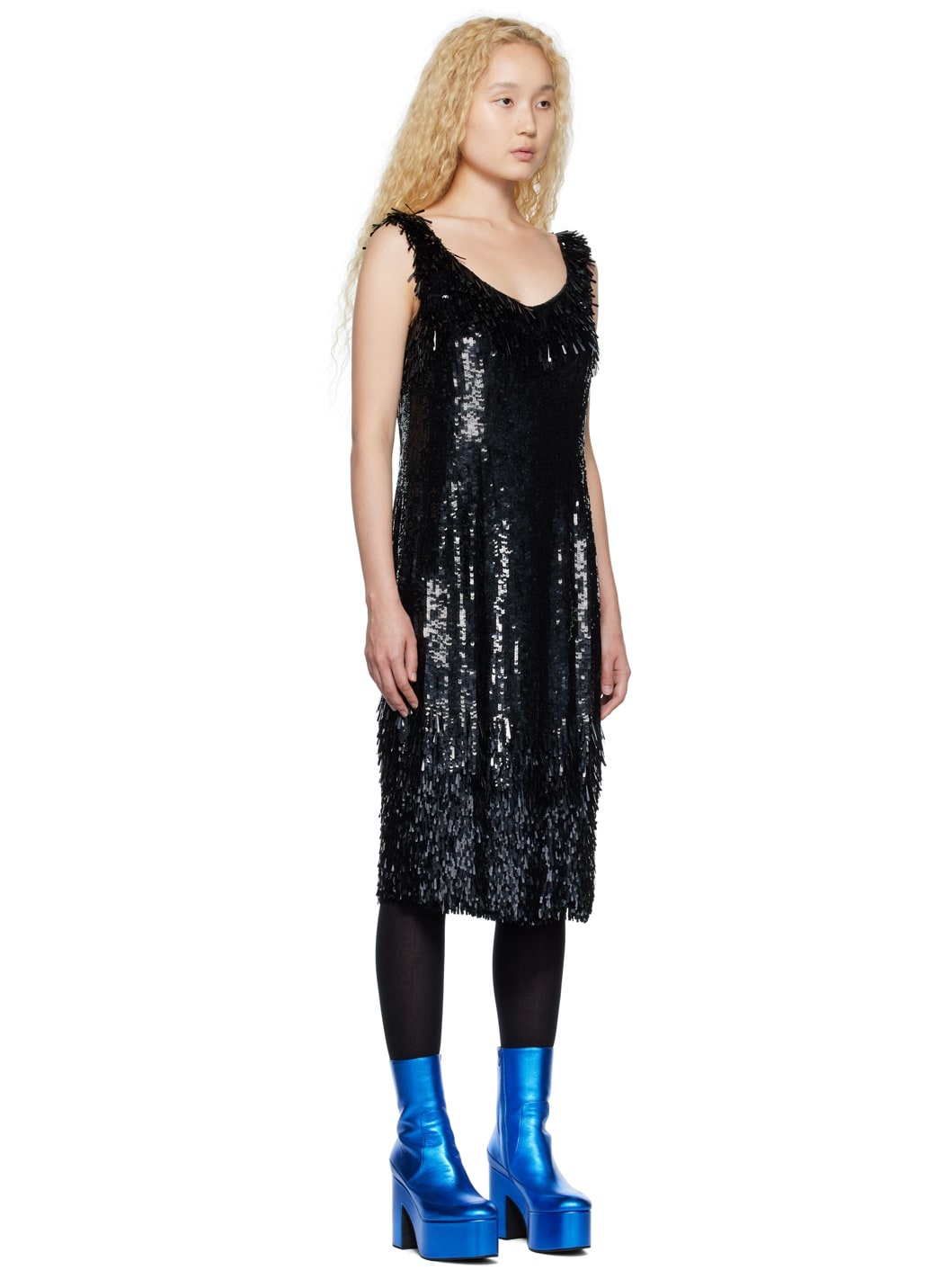 Black Damaras Midi Dress - 2