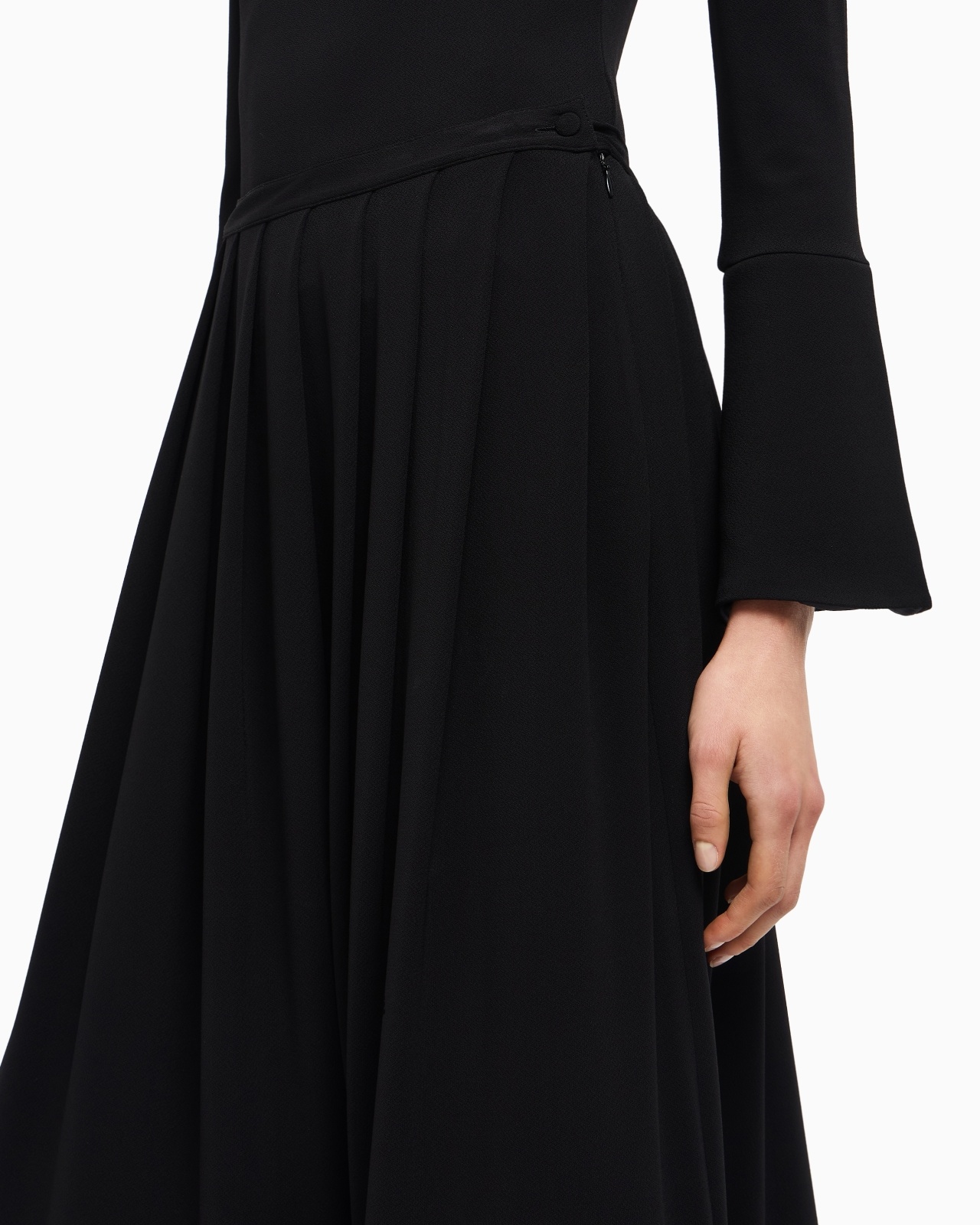 CRÊPE JERSEY LONG SKIRT WITH DARTS - 5