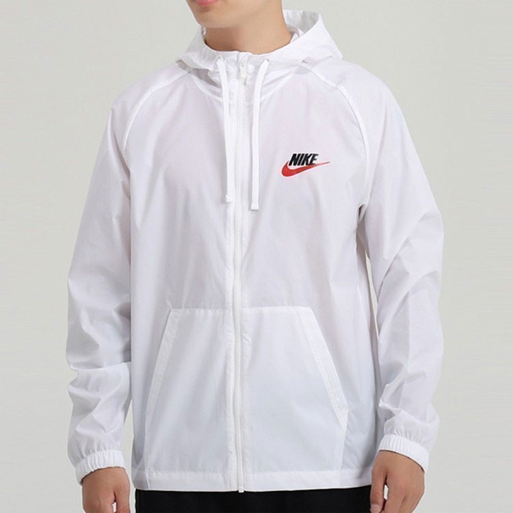 Nike Back Large Logo Woven Sports Hooded Jacket White CZ8677-100 - 3