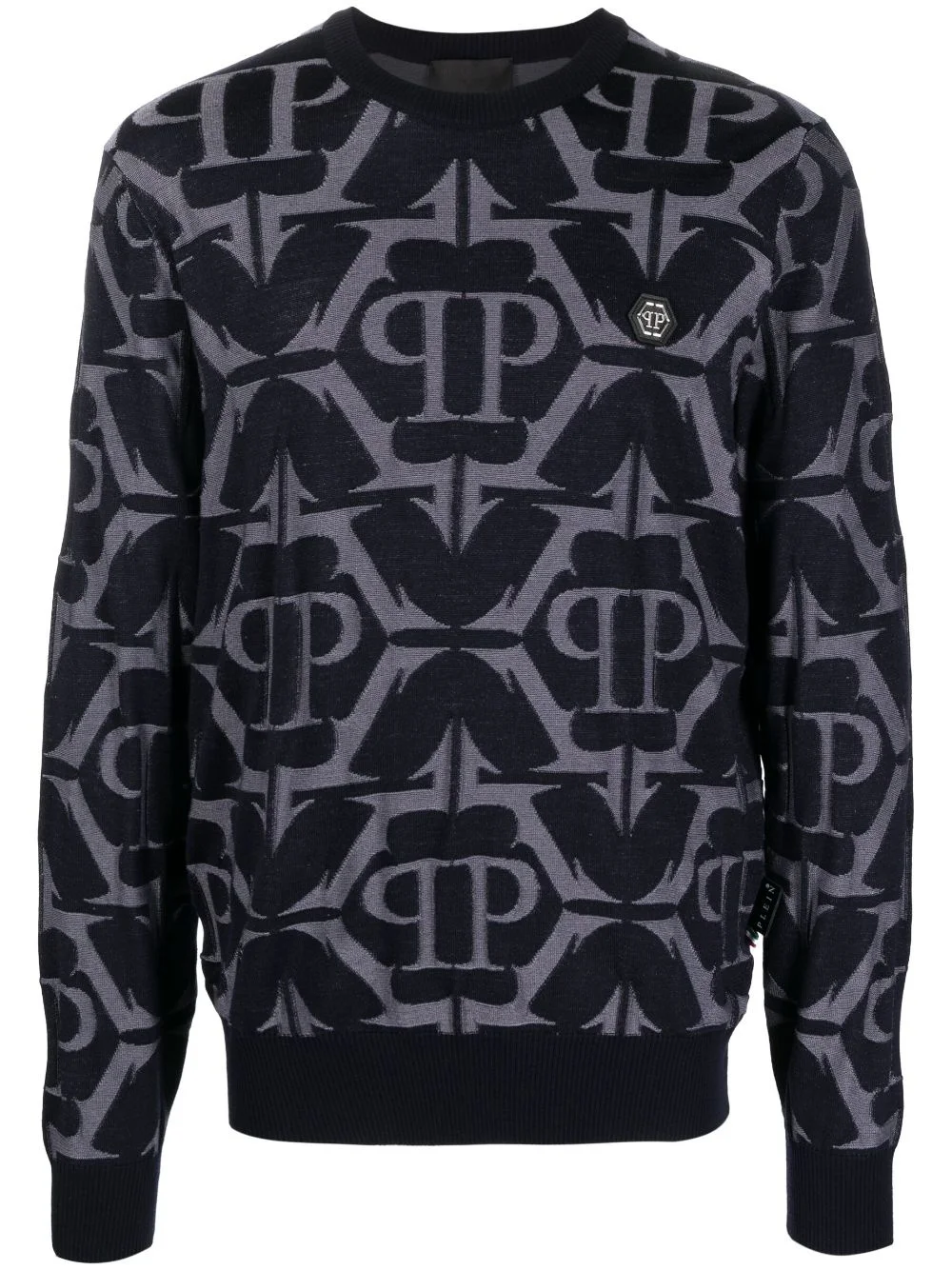 Chrome patterned-intarsia sweatshirt - 1