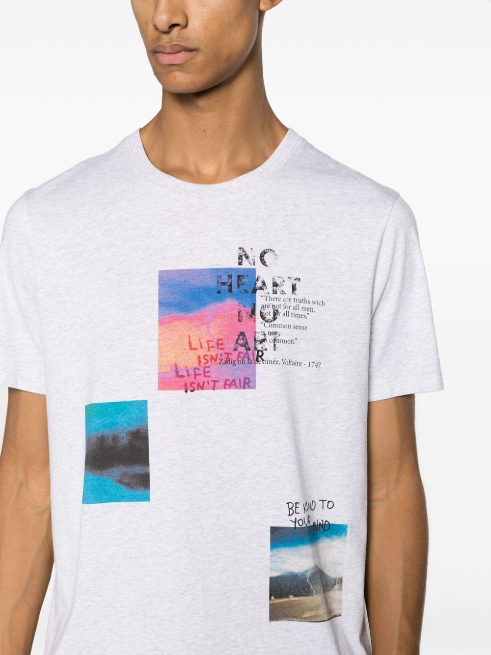 graphic-print mÃ©lange-effect T-shirt - 5