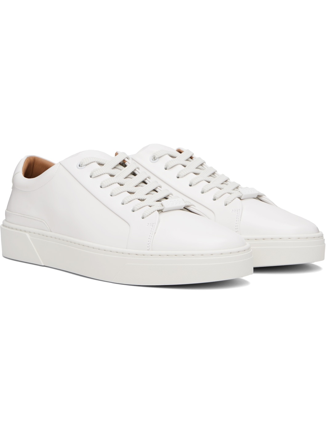 White Gary Leather Low-Top Sneakers - 4
