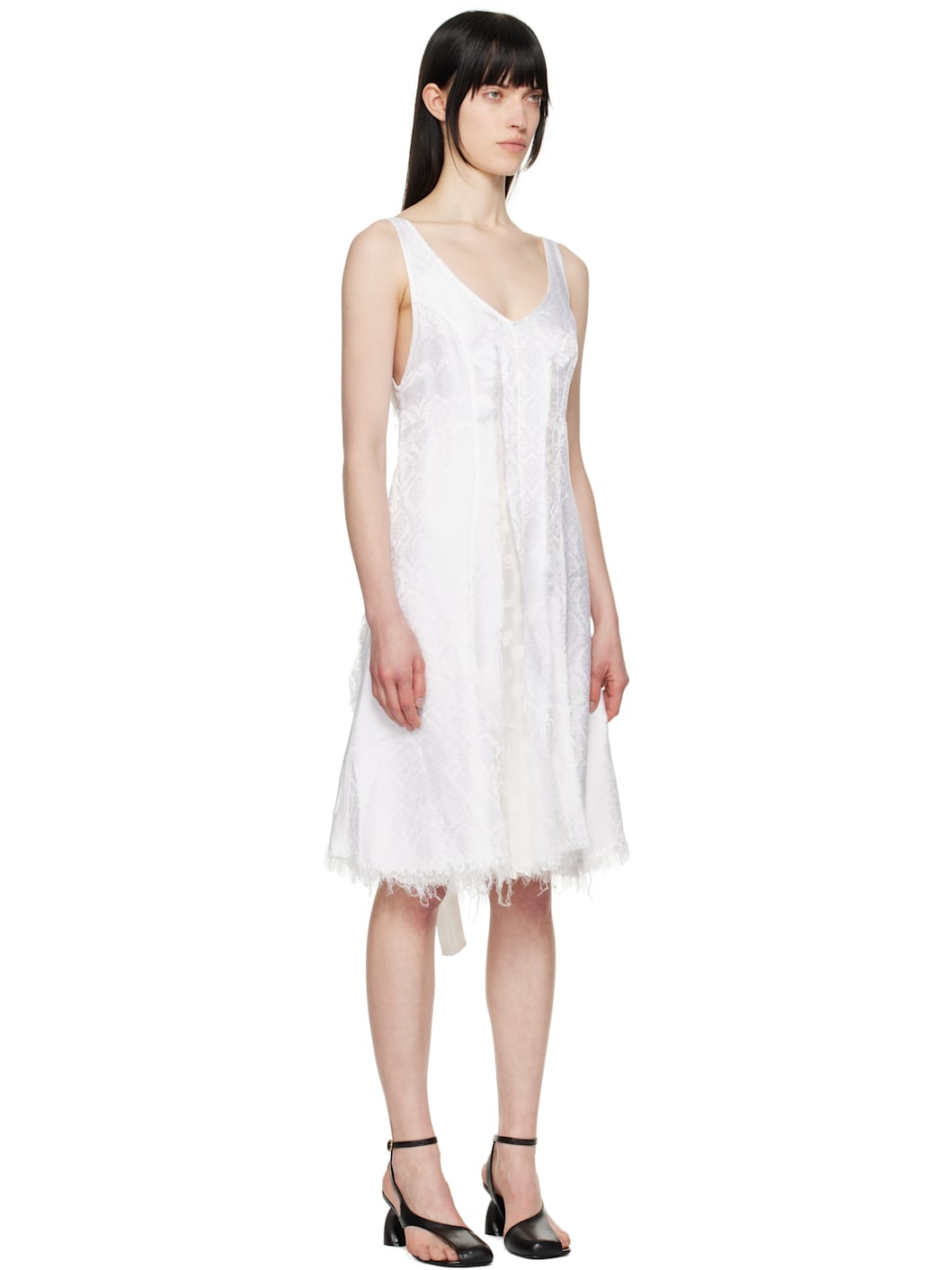 White Circle Cupro Third Wedding Midi Dress - 2