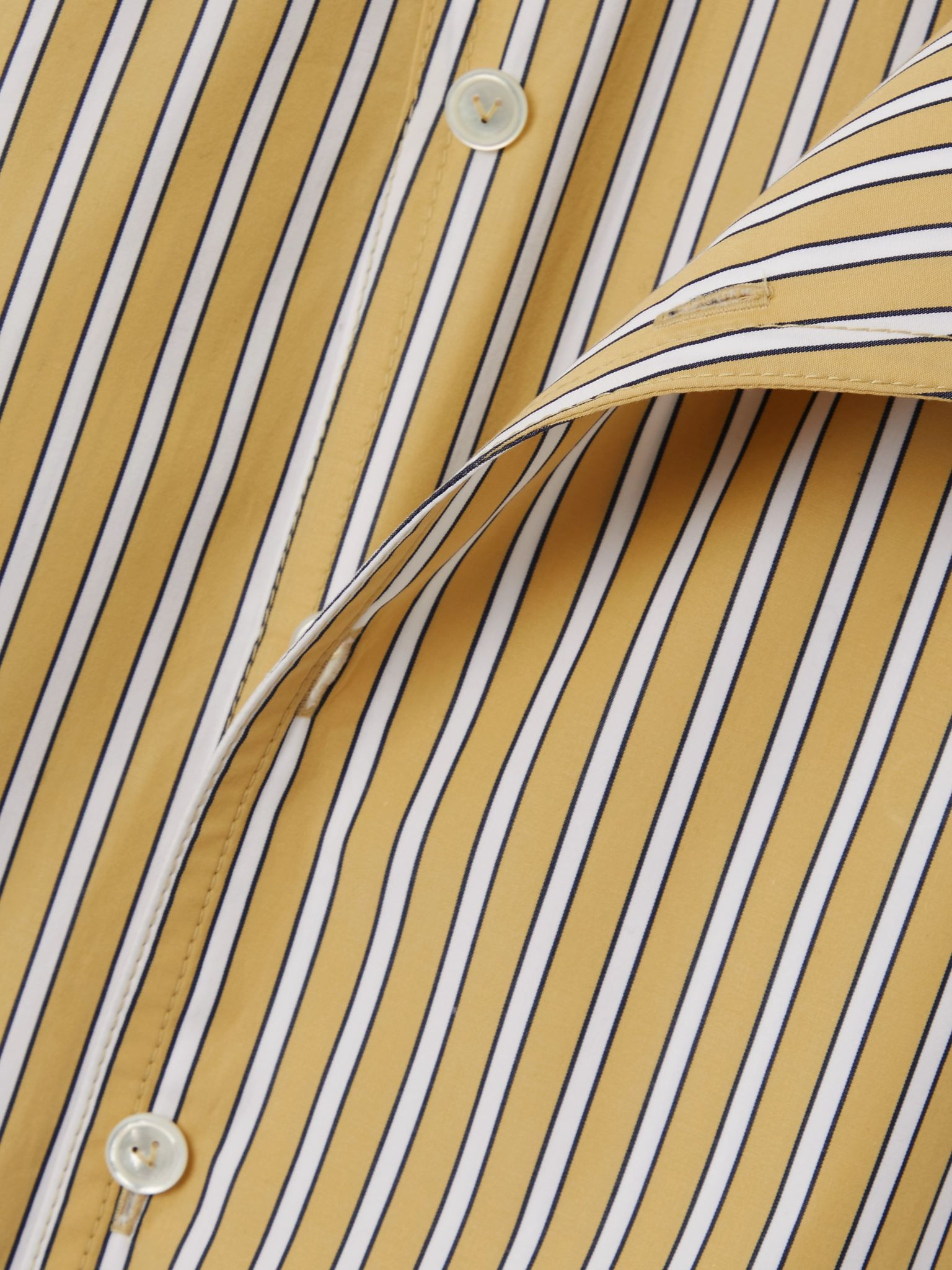 Asymmetric striped cotton-poplin shirt Yellow - 4
