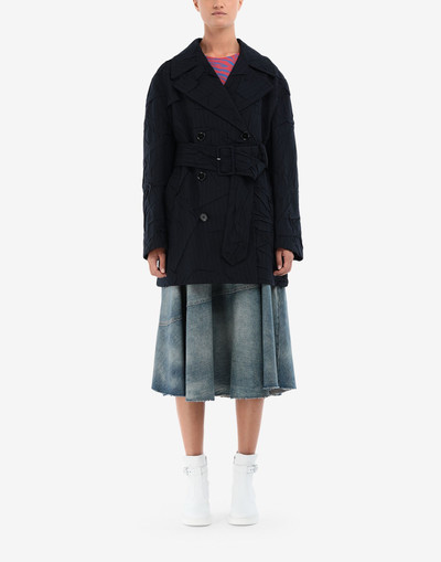 MM6 Maison Margiela Crushed pinstripe trench coat outlook