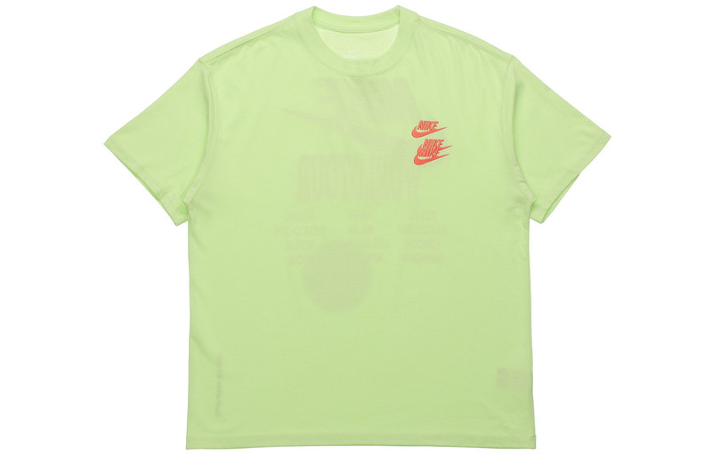 Nike Back Printing Embroidered Logo Sports Round Neck Short Sleeve Green DA0990-383 - 1