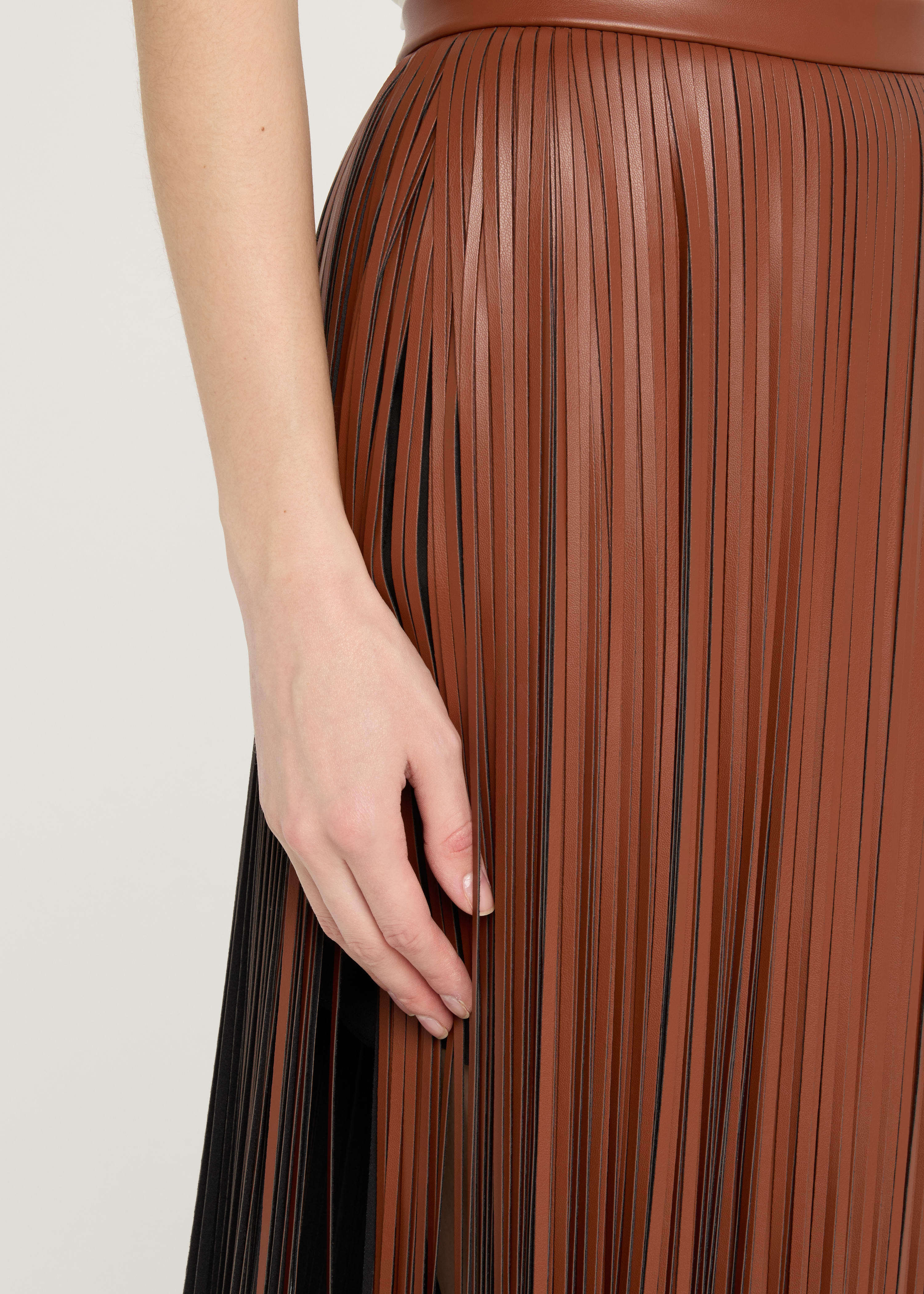 Veda Faux Leather Fringe Skirt - 5