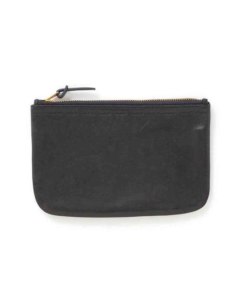 LEATHER TRAVEL POUCH NAVY - 1