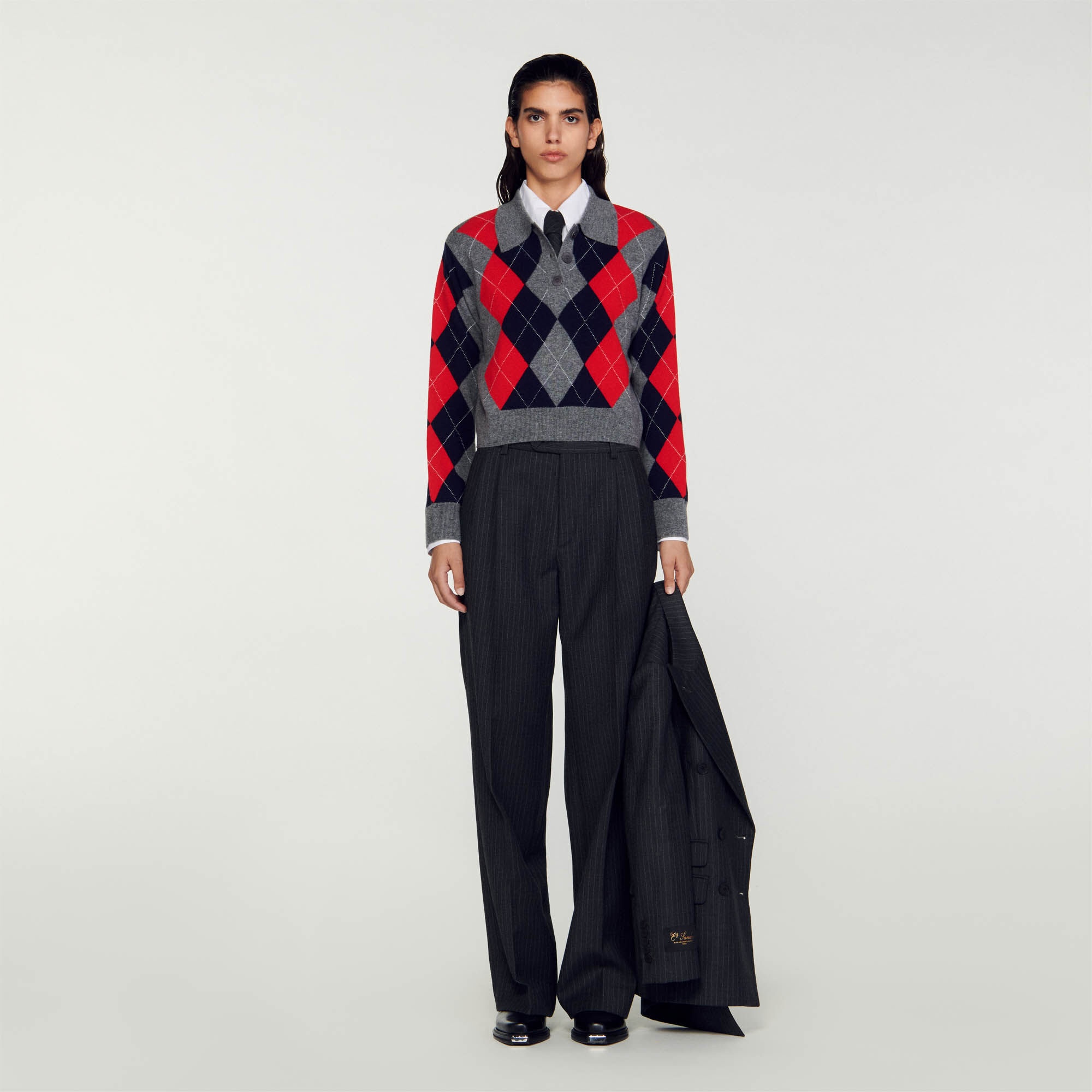 DIAMOND POLO NECK SWEATER - 2