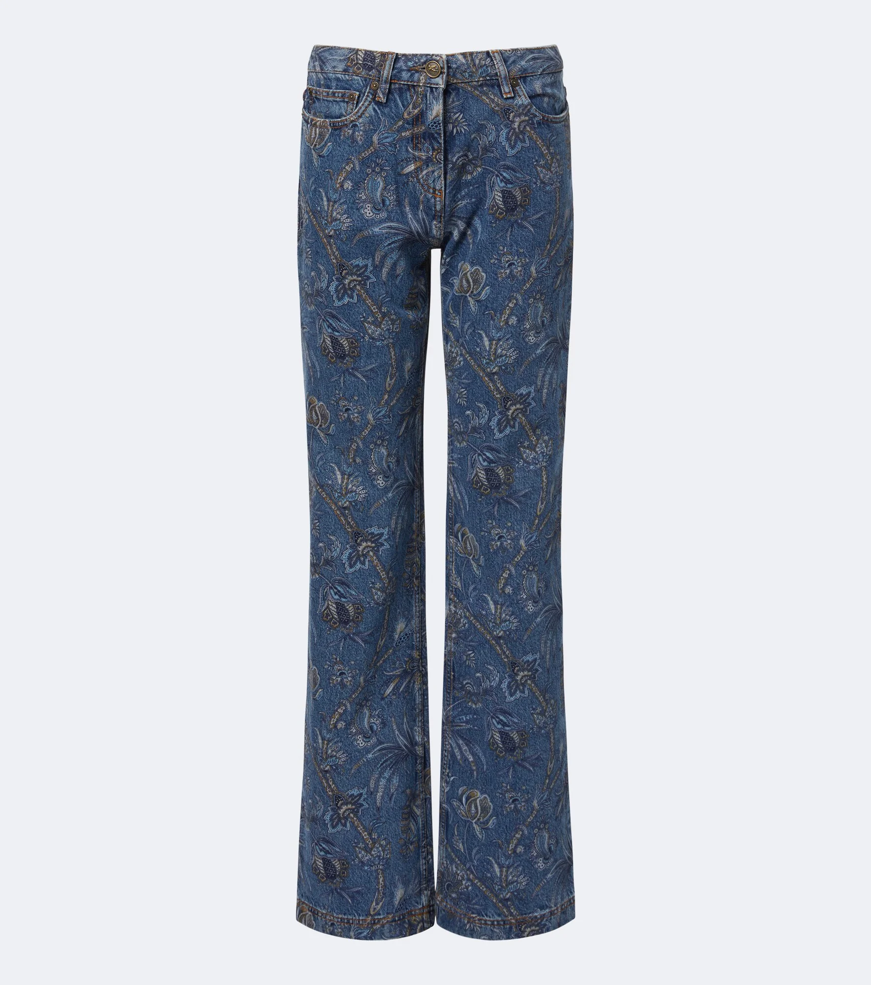 Printed wide-leg jeans - 1