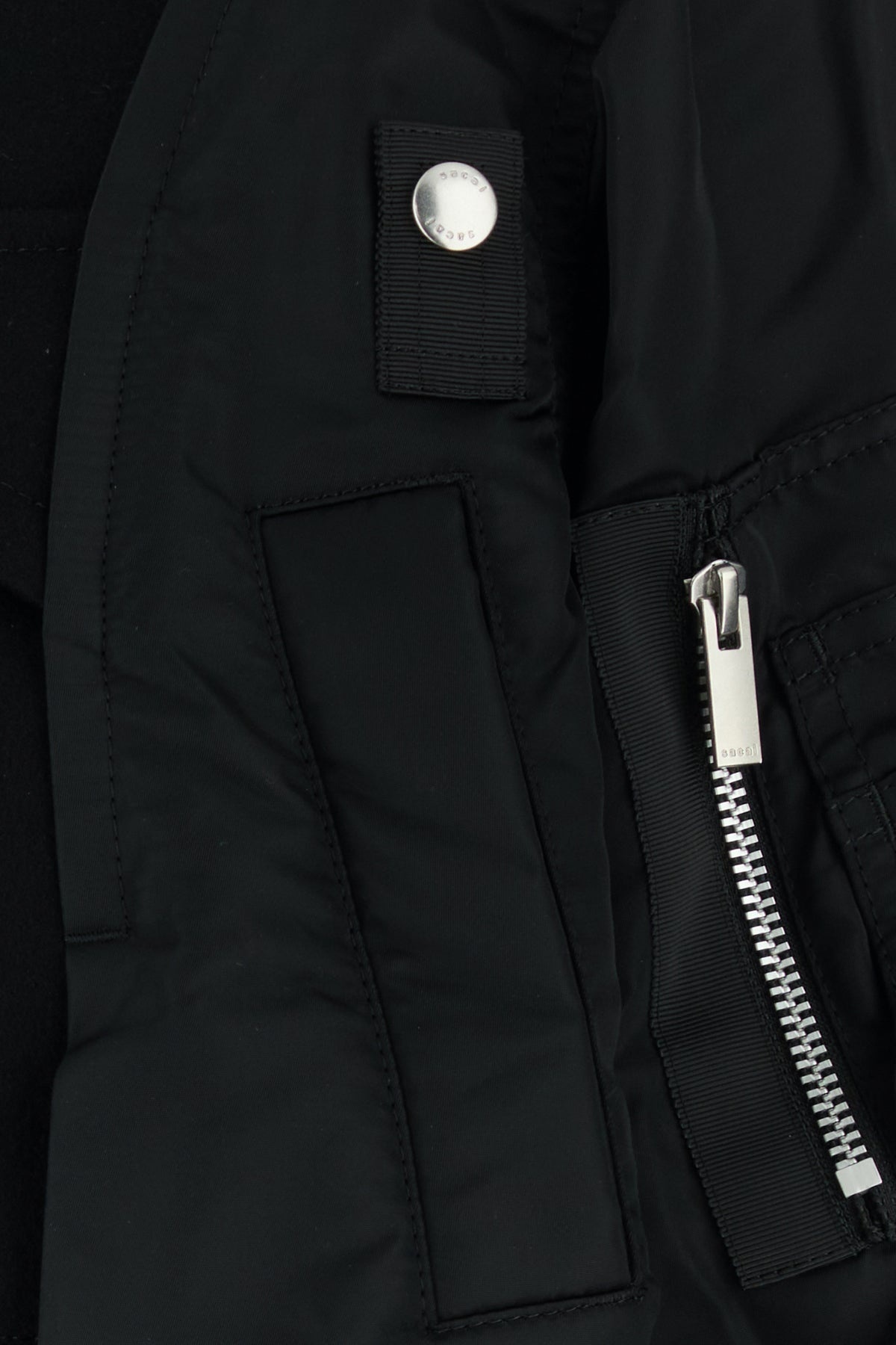 Black wool and nylon bomber jacket - 3