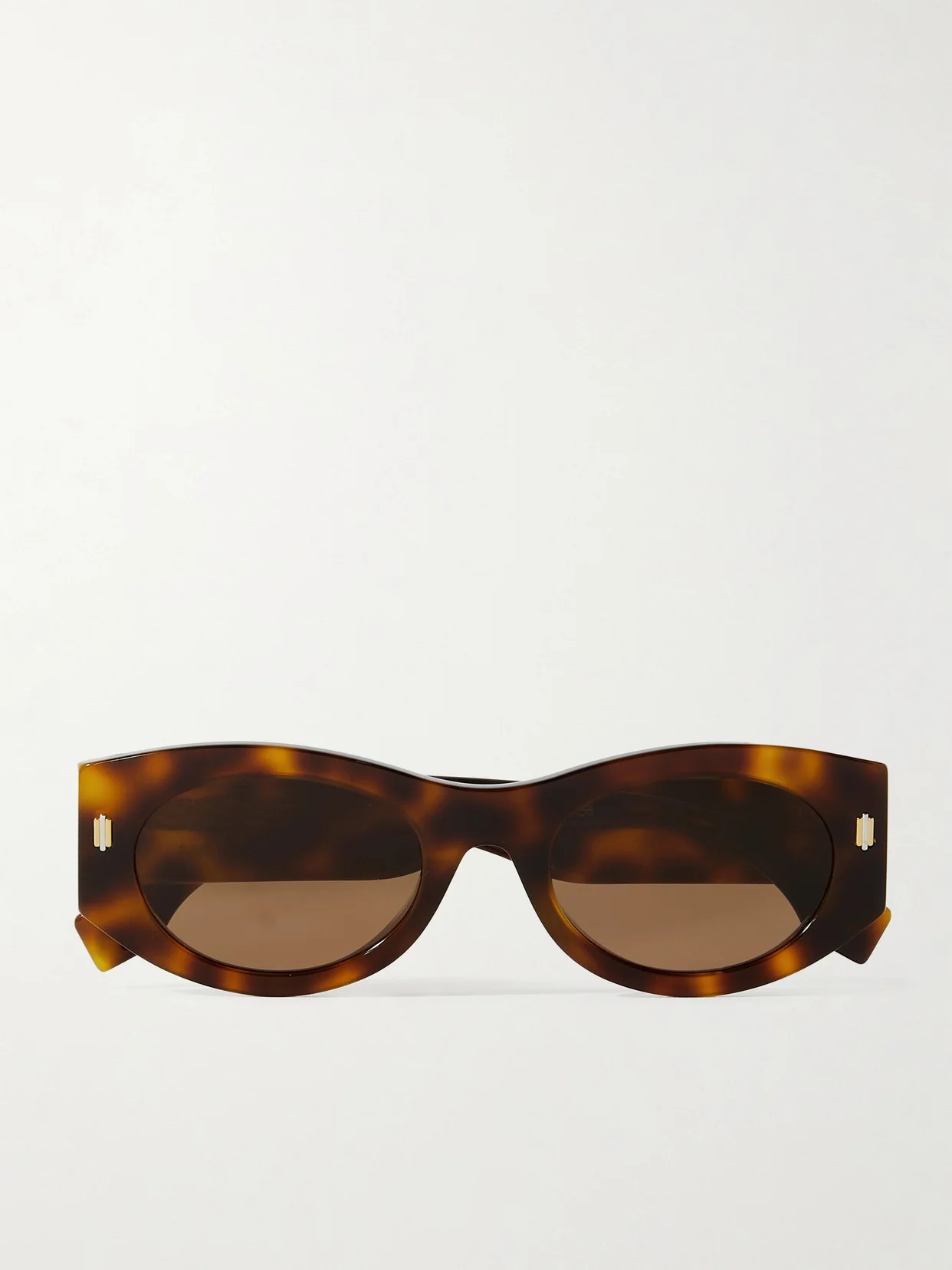Roma Oval-frame Tortoiseshell Acetate Sunglasses - 1