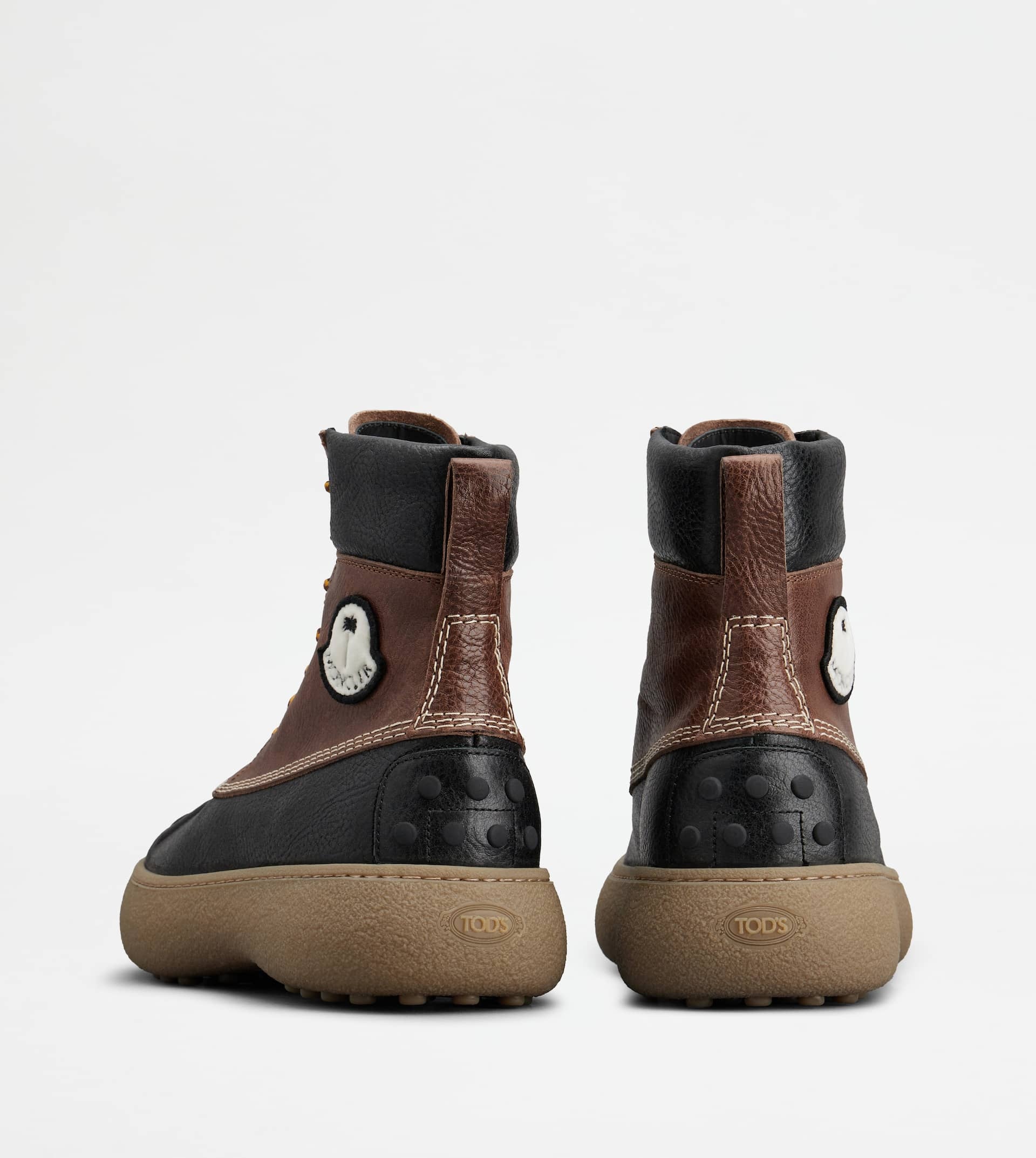 TOD'S W. G. BOOTS TOD'S X 8 MONCLER PALM ANGELS IN LEATHER - BLACK, BROWN - 2