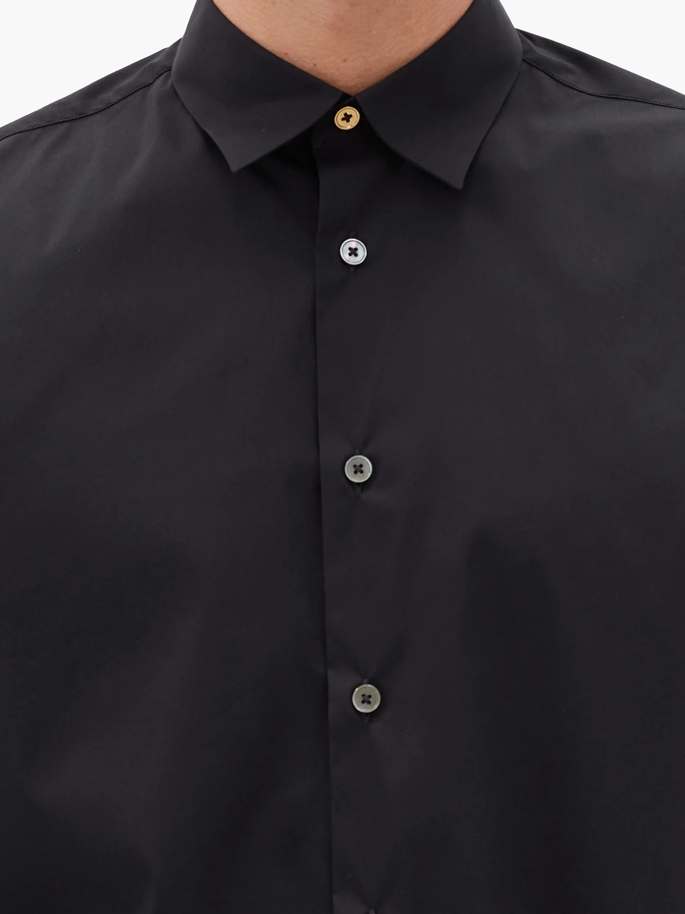 Cotton-blend poplin shirt - 4