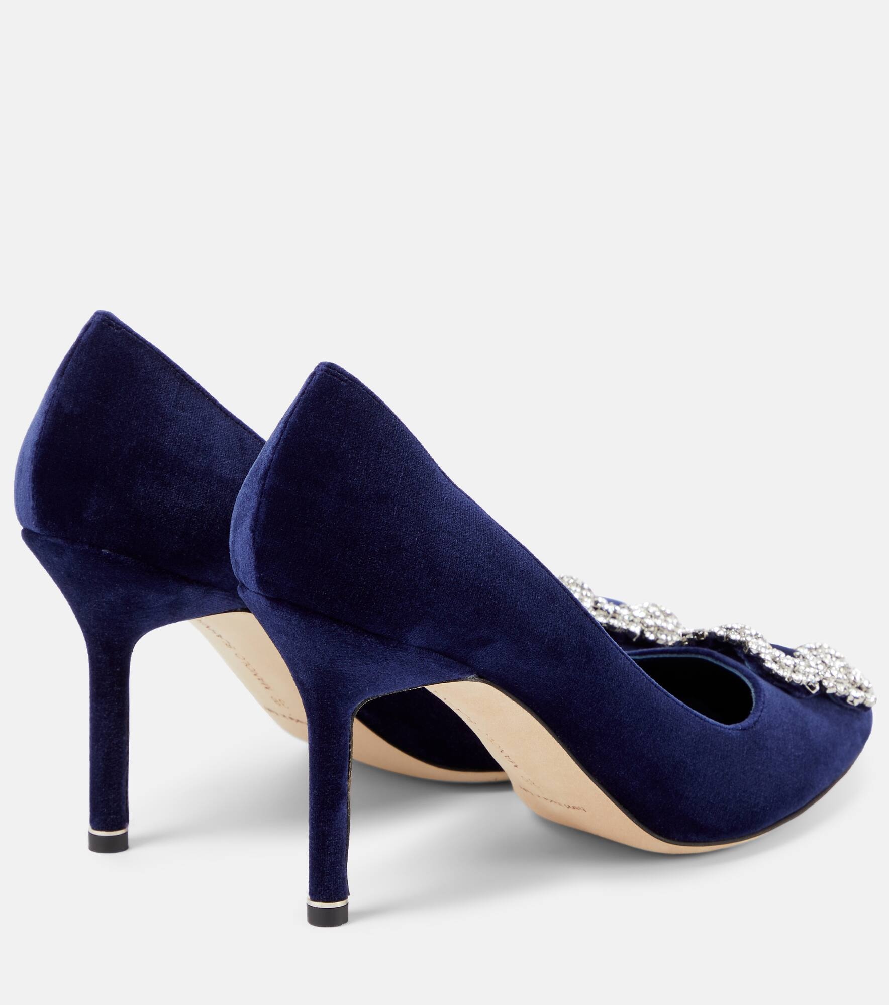 Hangisi 90 embellished velvet pumps - 3