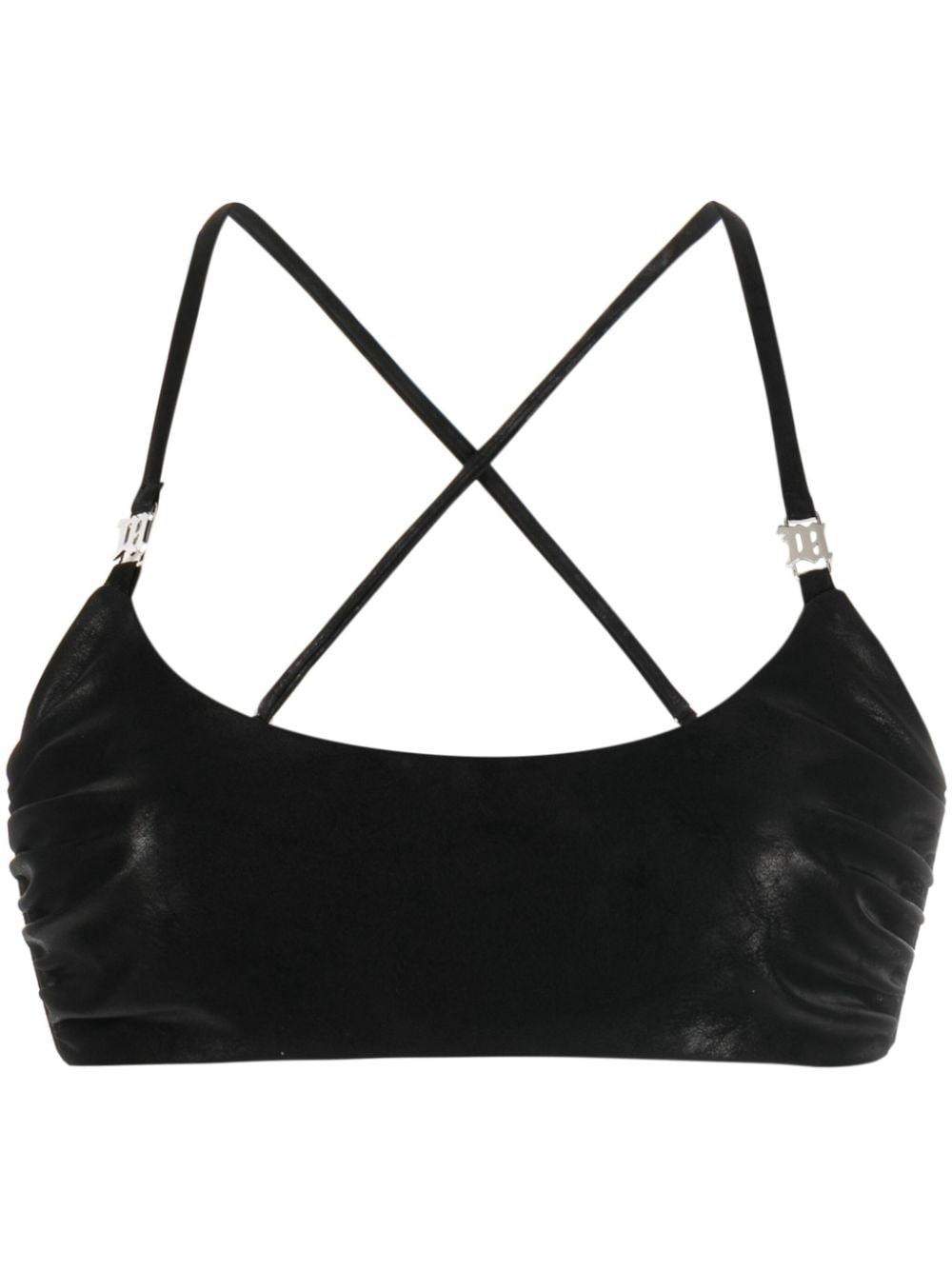 faux-leather bra top - 1