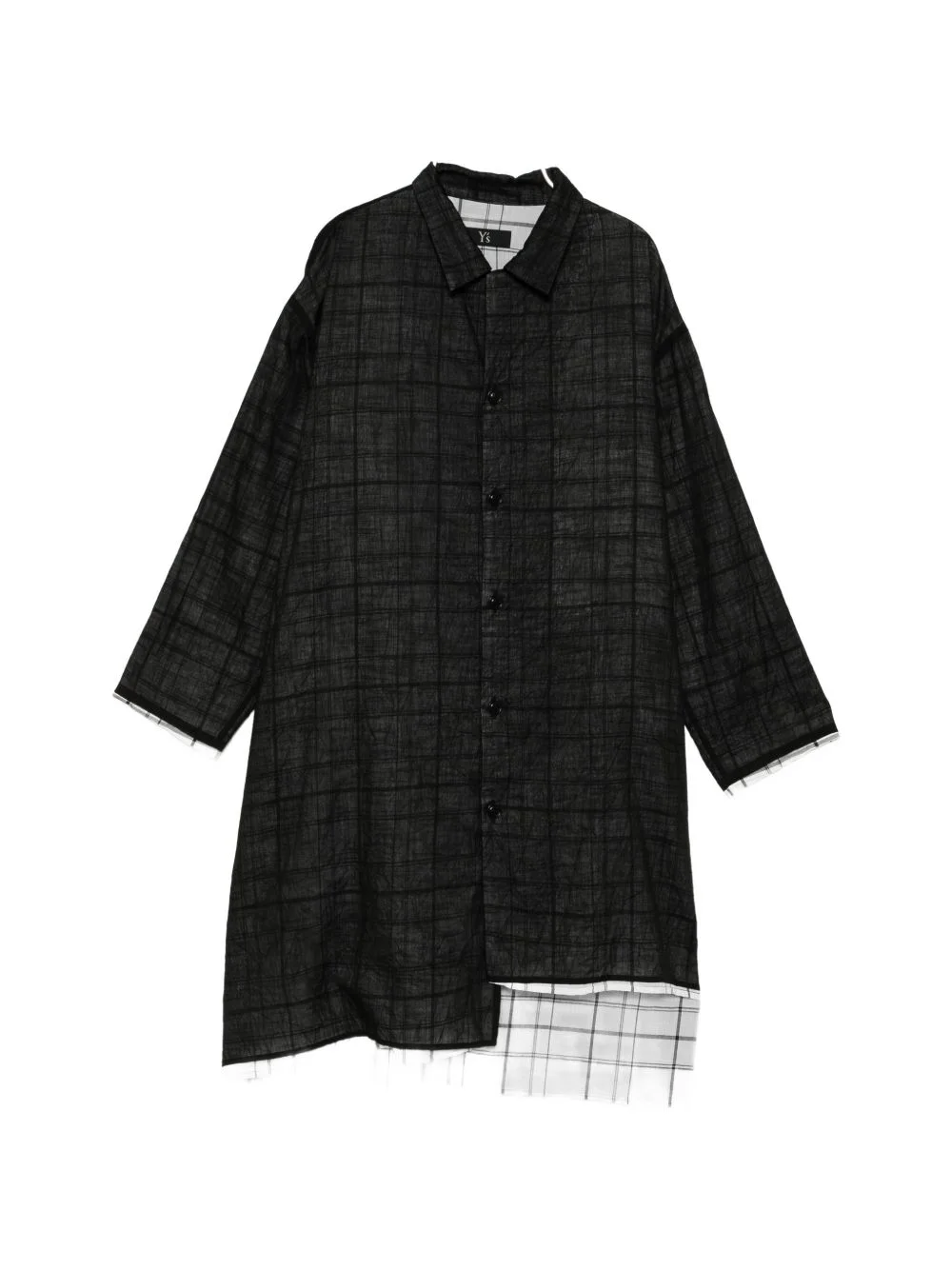 check-pattern layered-effect shirt - 1