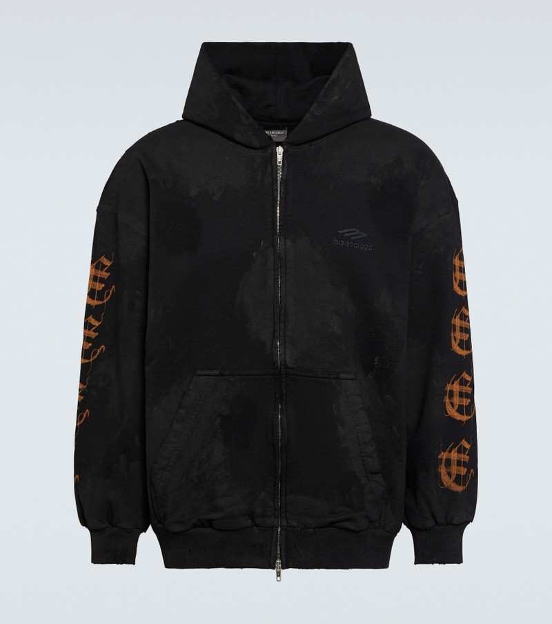 중금속 우편 Hoodie 작은 적합 에 검정 Faded - 1