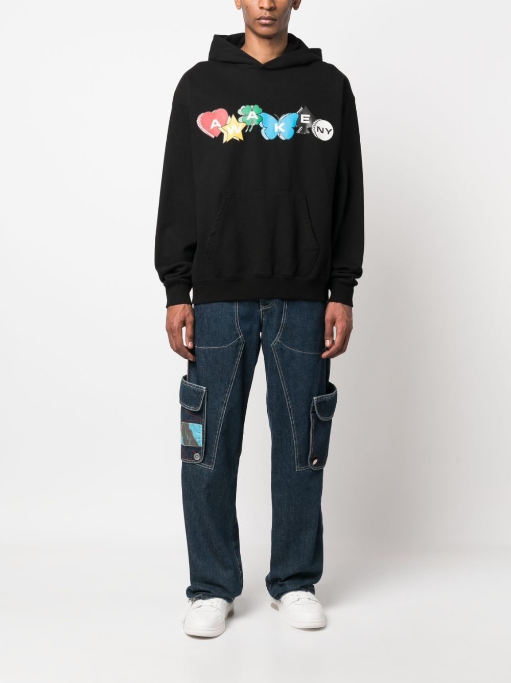 graphic logo-print hoodie - 2