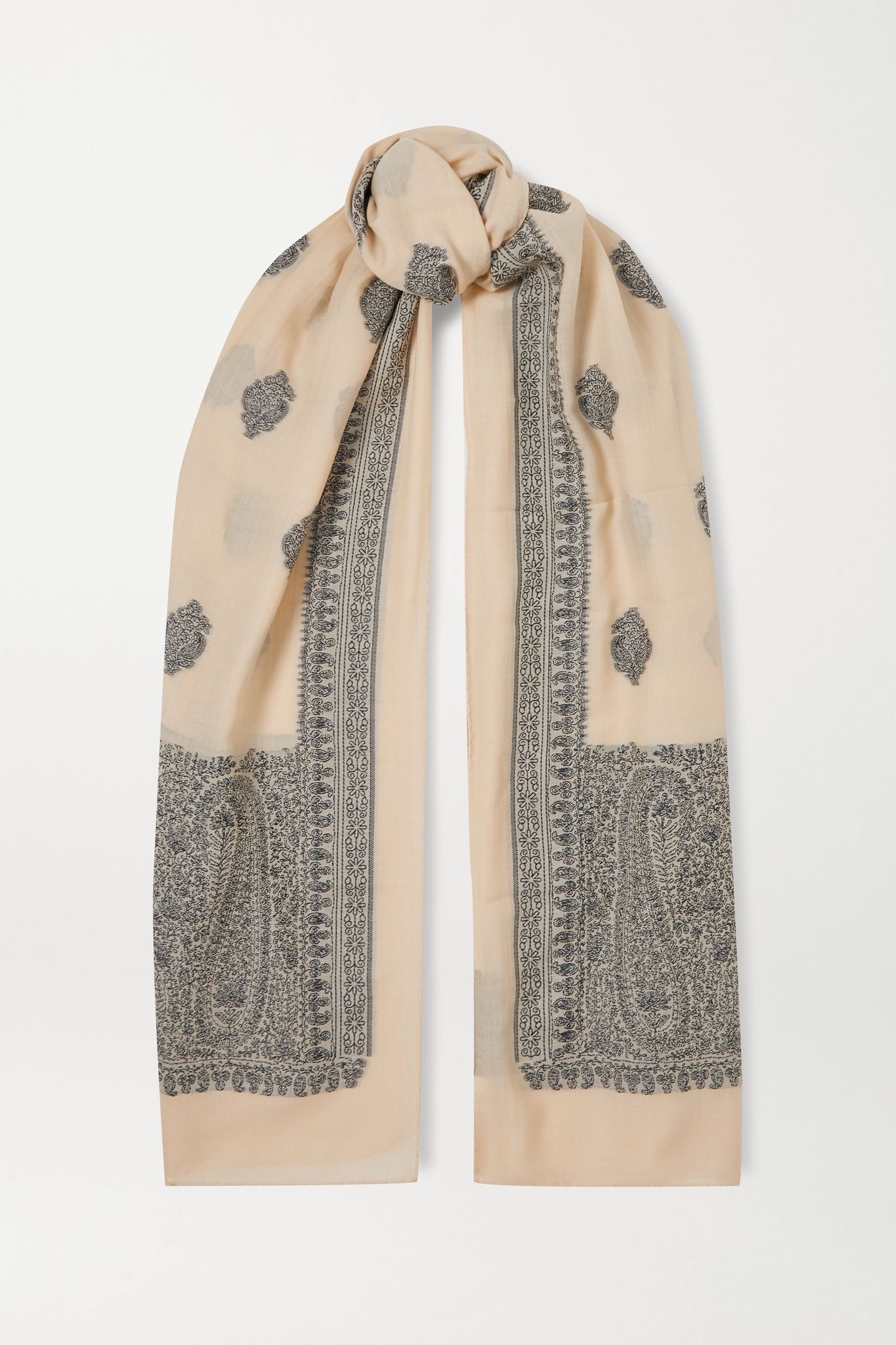 Wool-blend jacquard scarf  - 1