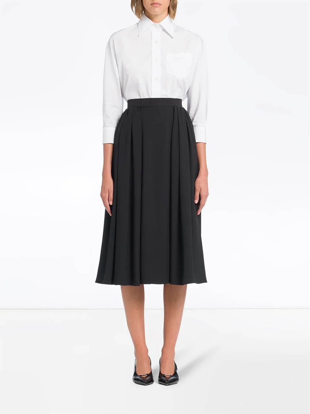 pleated knee-length skirt - 2