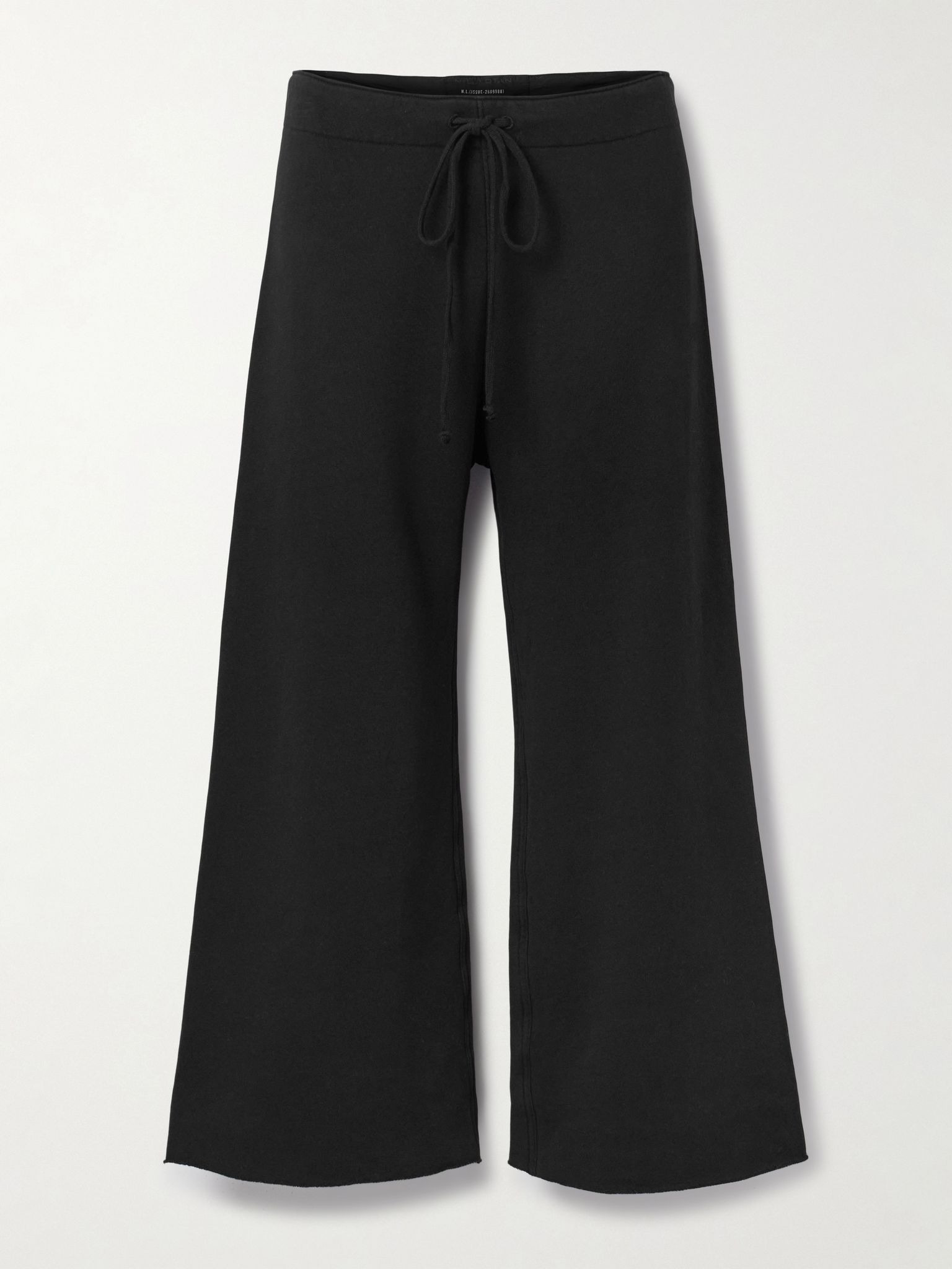 Kiki cropped voile-trimmed cotton-jersey track pants Black - 1