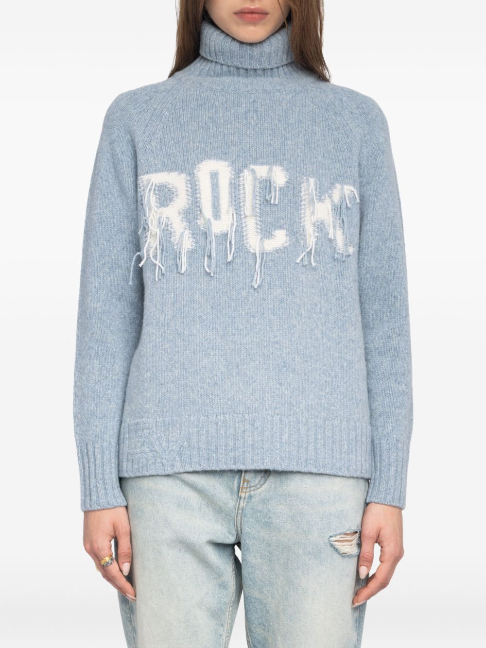 Mora roll-neck frayed-detail sweater - 4