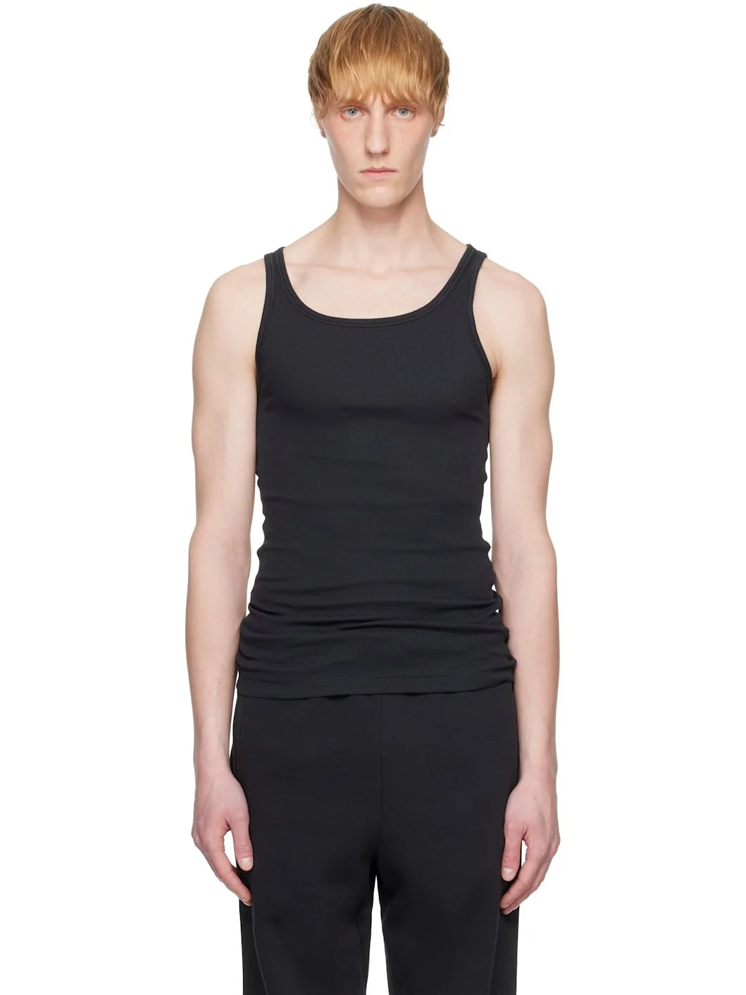 Three-Pack Black SKIMS Cotton Rib Tank Tops - 1