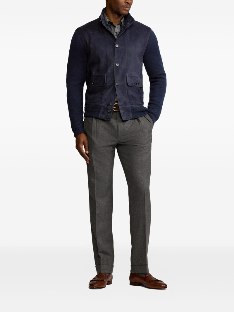 Ralph Lauren knitted jacket with suede panelling outlook