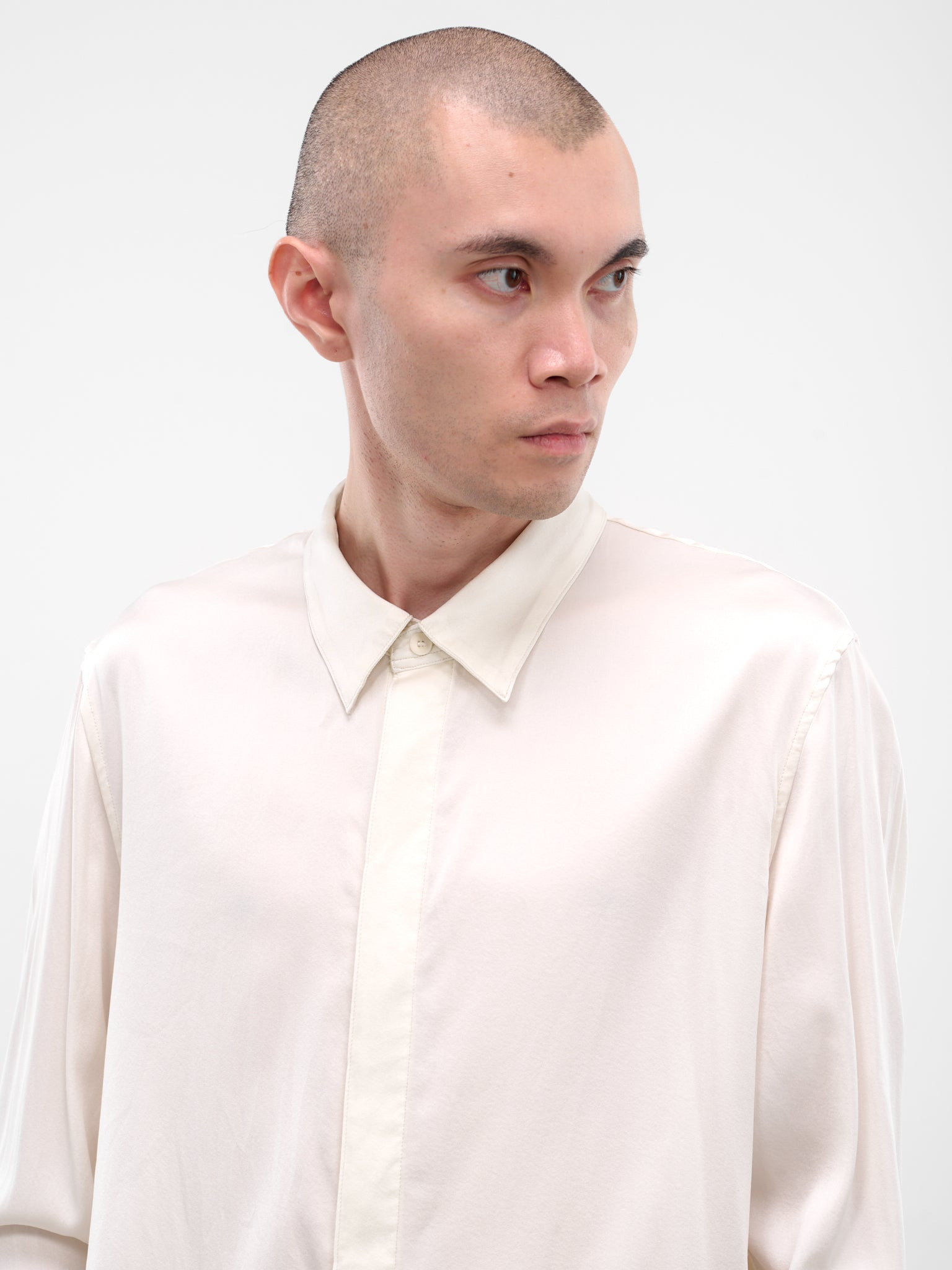Off-White Silk Button-Up Shirt - 5
