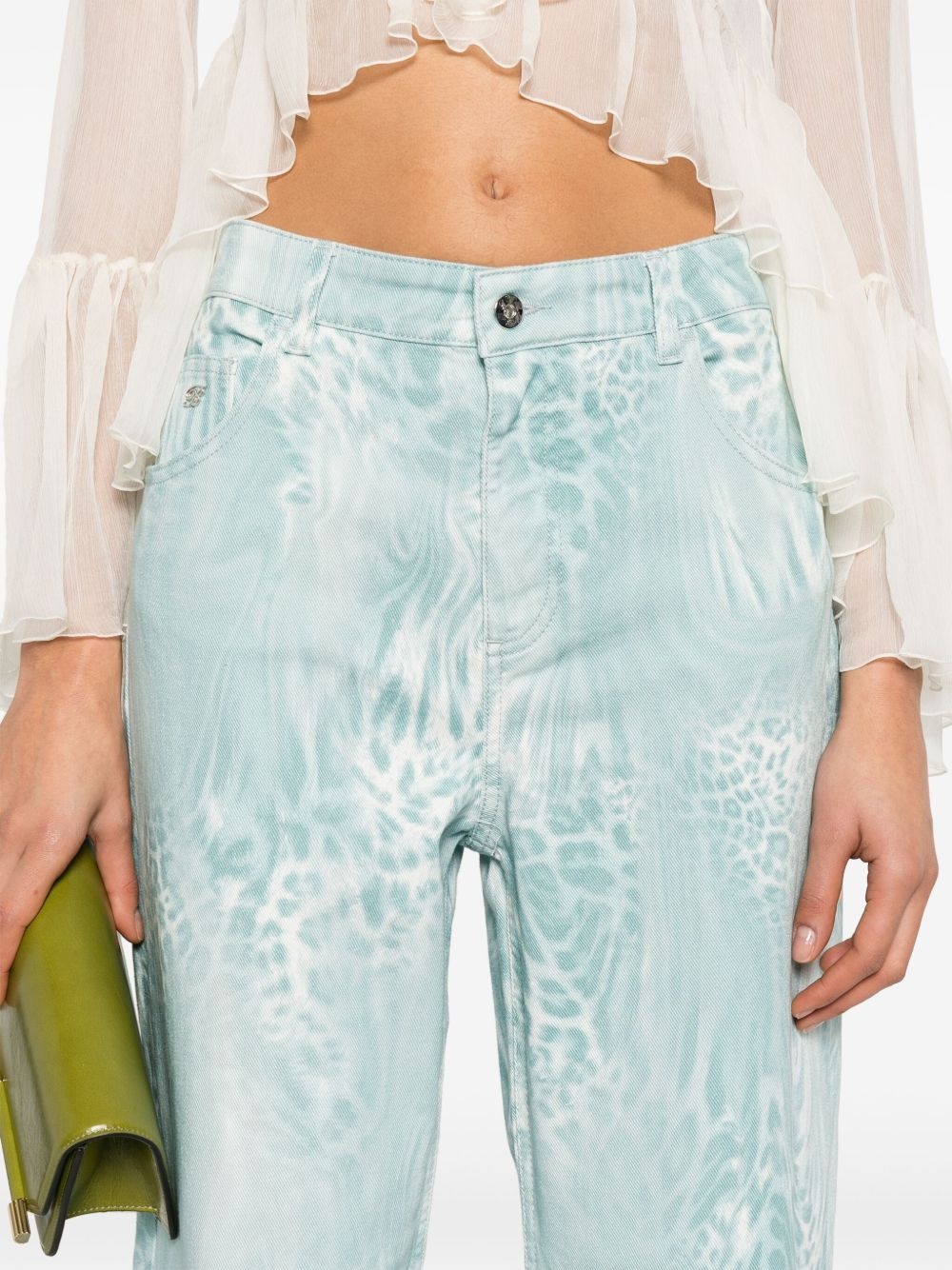 leopard-print jeans - 5