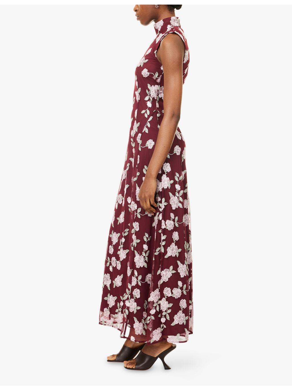 Asyna Floral-Embroidered Mesh Maxi Dress - 3