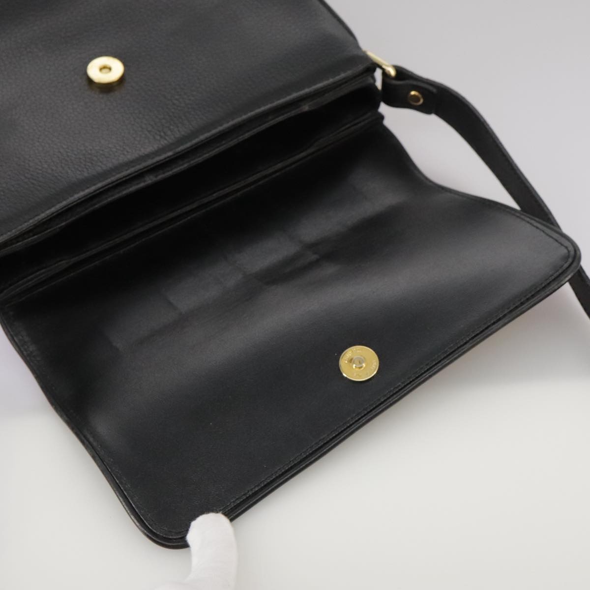 Burberry Shoulder Bag Leather Black Gold - 11