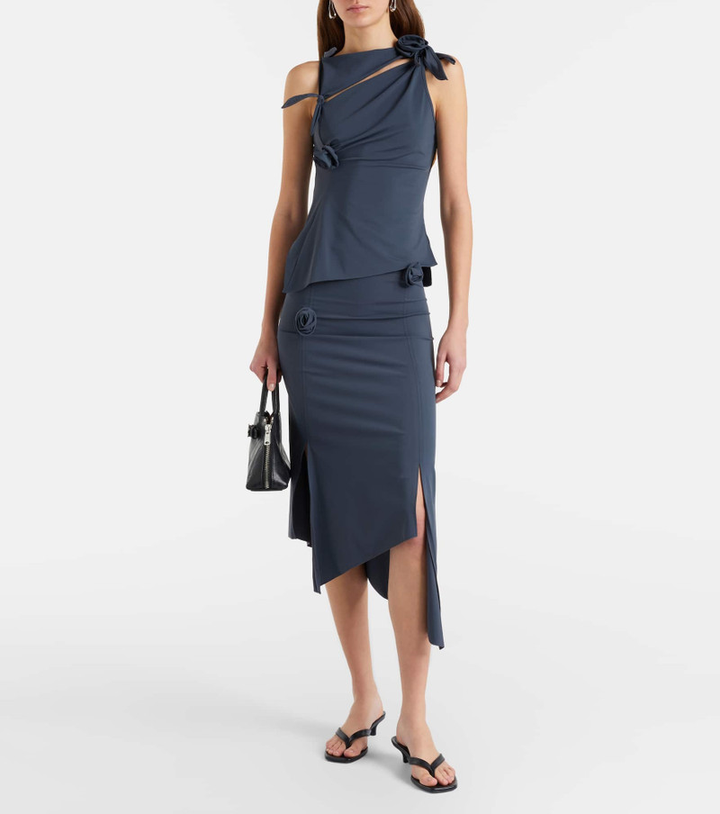 COPERNI Floral-appliqué gathered jersey top outlook