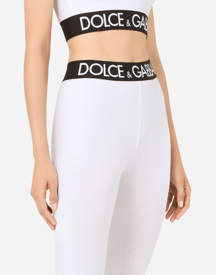 Jersey leggings with branded elastic - 4