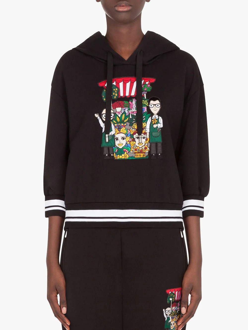 embroidered character hoodie - 3