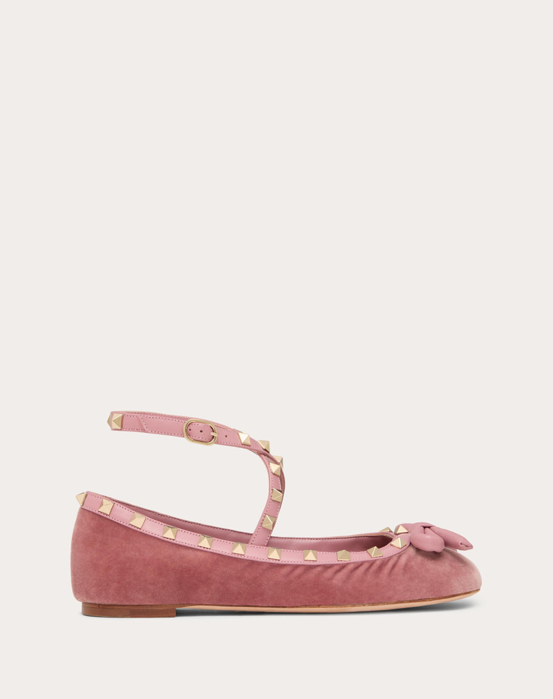 ROCKSTUD VELVET BALLERINA - 1