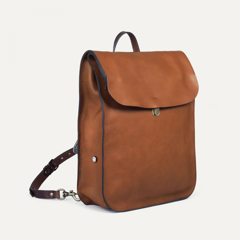 Bleu de Chauffe ARLO LEATHER BACKPACK - AMBER BROWN outlook