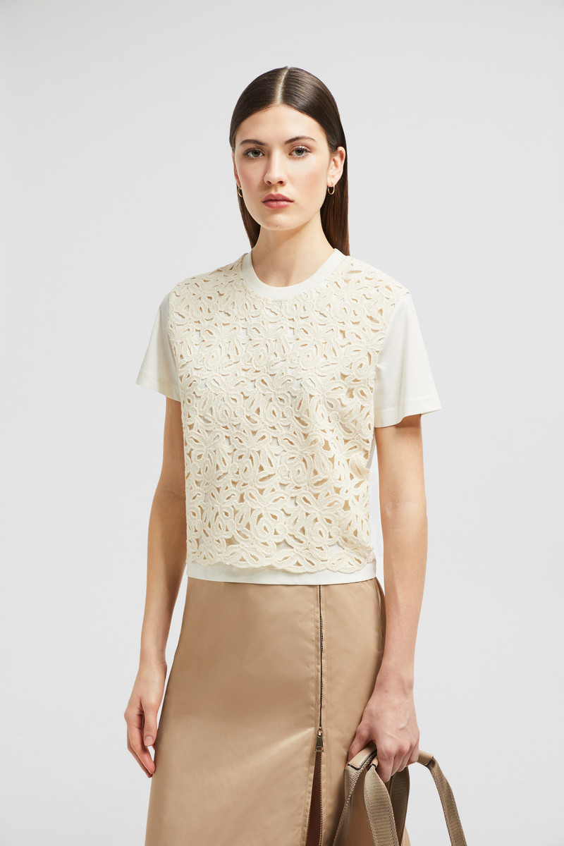 Moncler Macramé Cotton T-Shirt outlook