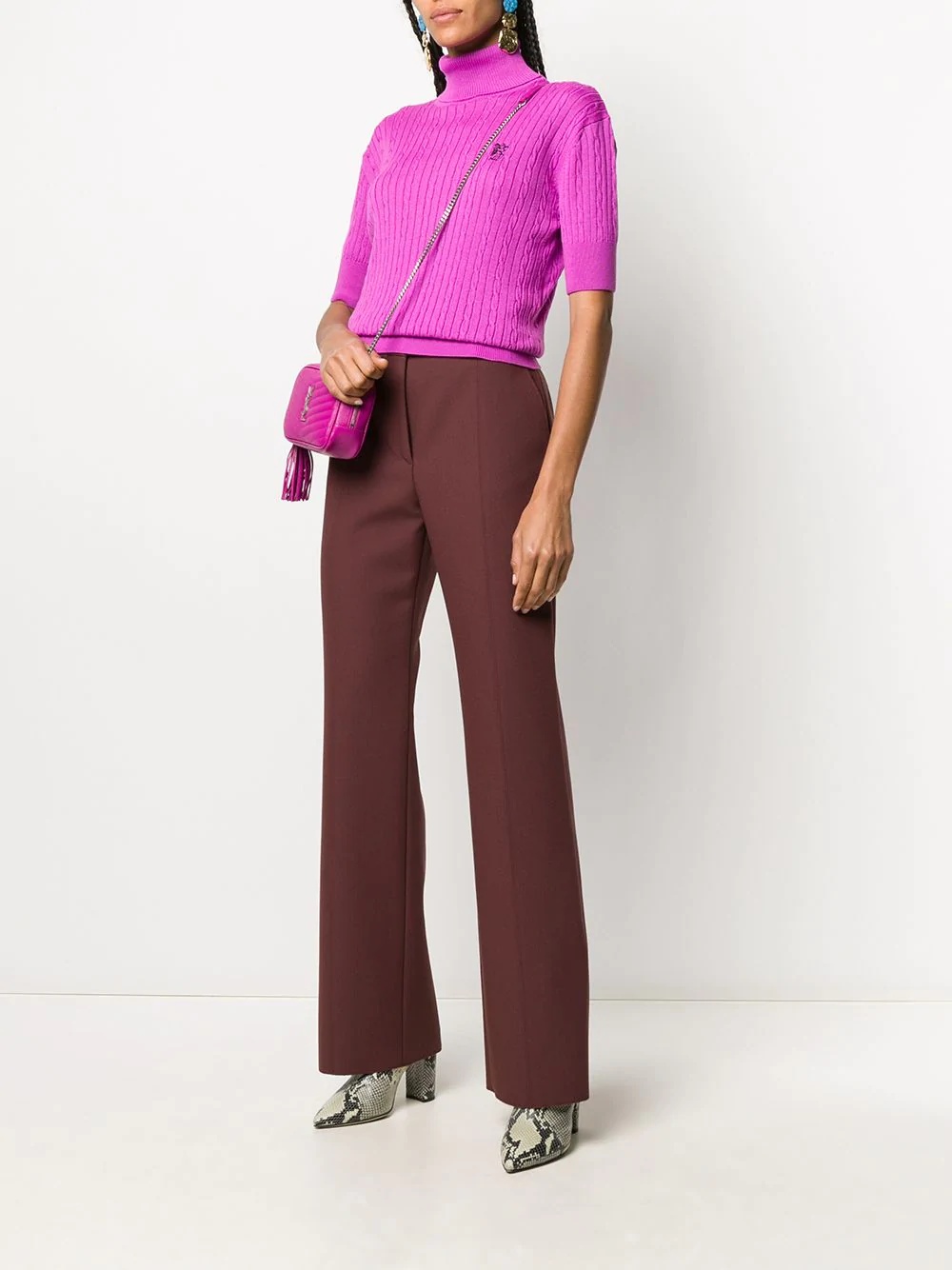 high-waisted tailored trousers - 2