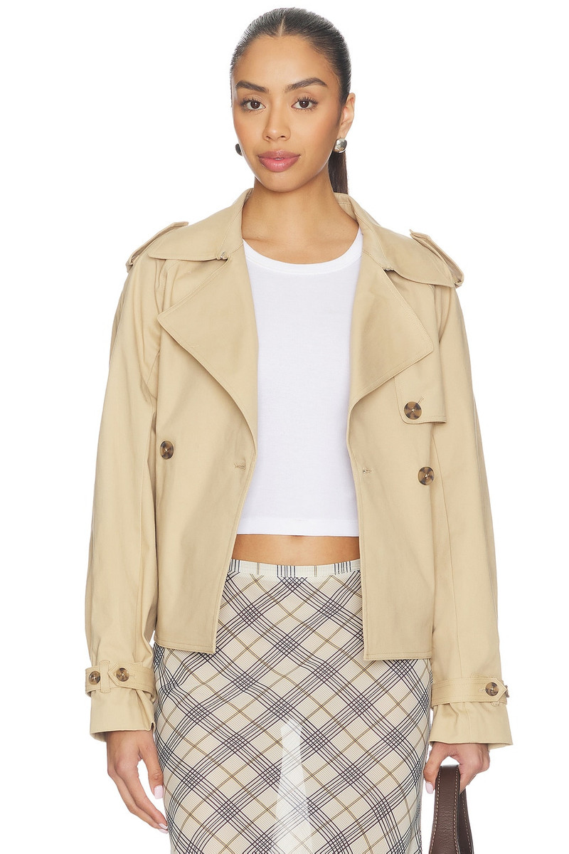 GOOD AMERICAN Cropped Trench Jacket outlook